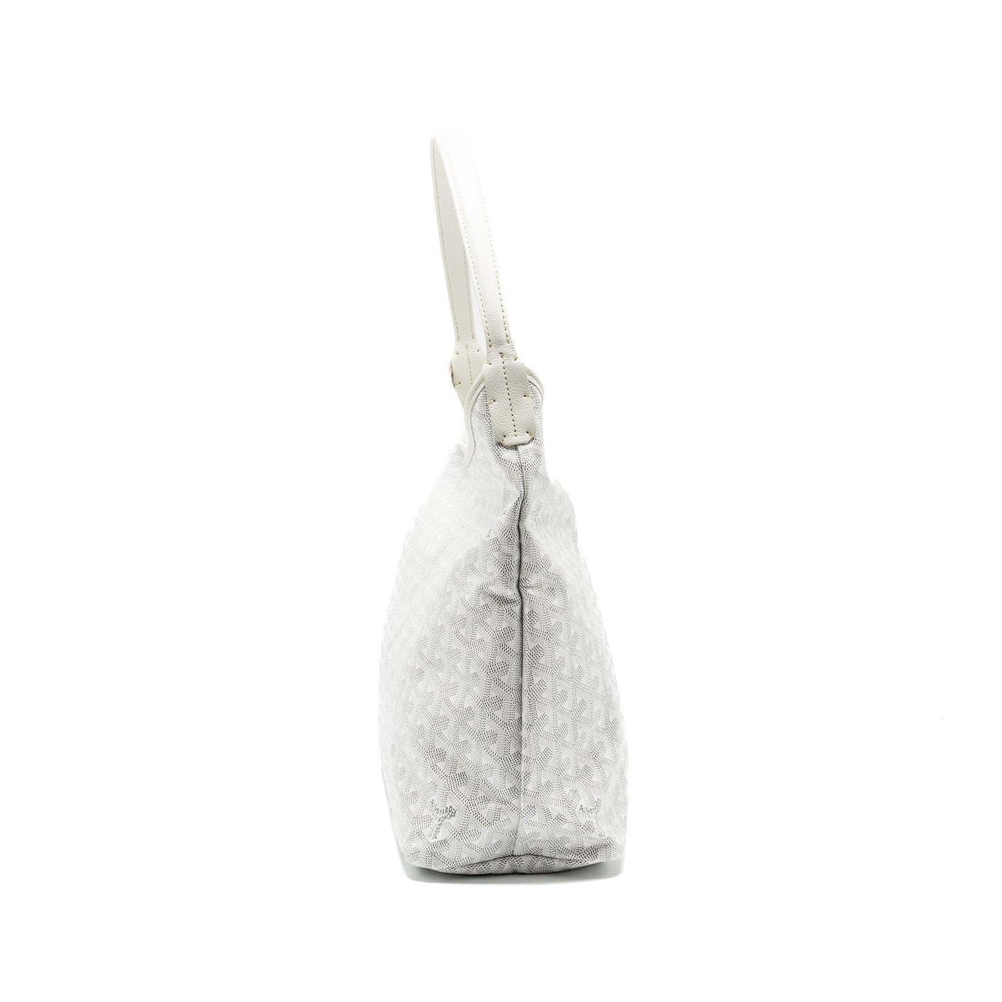 Goyard Boheme Hobo Bag Goyardline Canvas/Calfskin White SHW