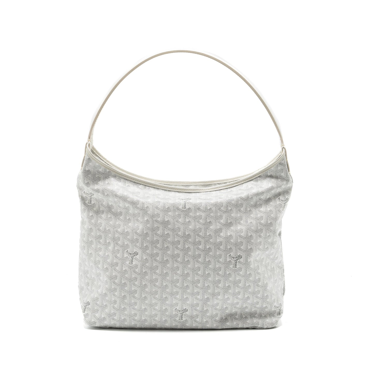 Goyard Boheme Hobo Bag Goyardline Canvas/Calfskin White SHW