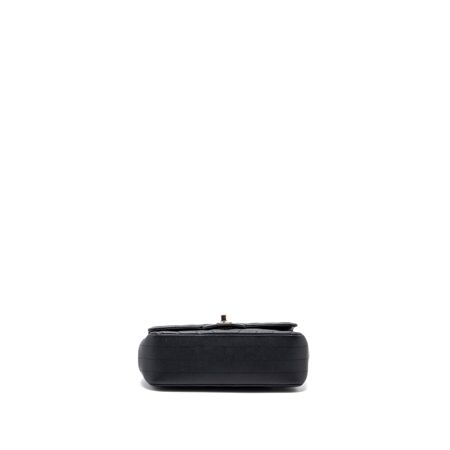 Chanel Mini Rectangular Flap Bag Chevron Caviar Black SHW