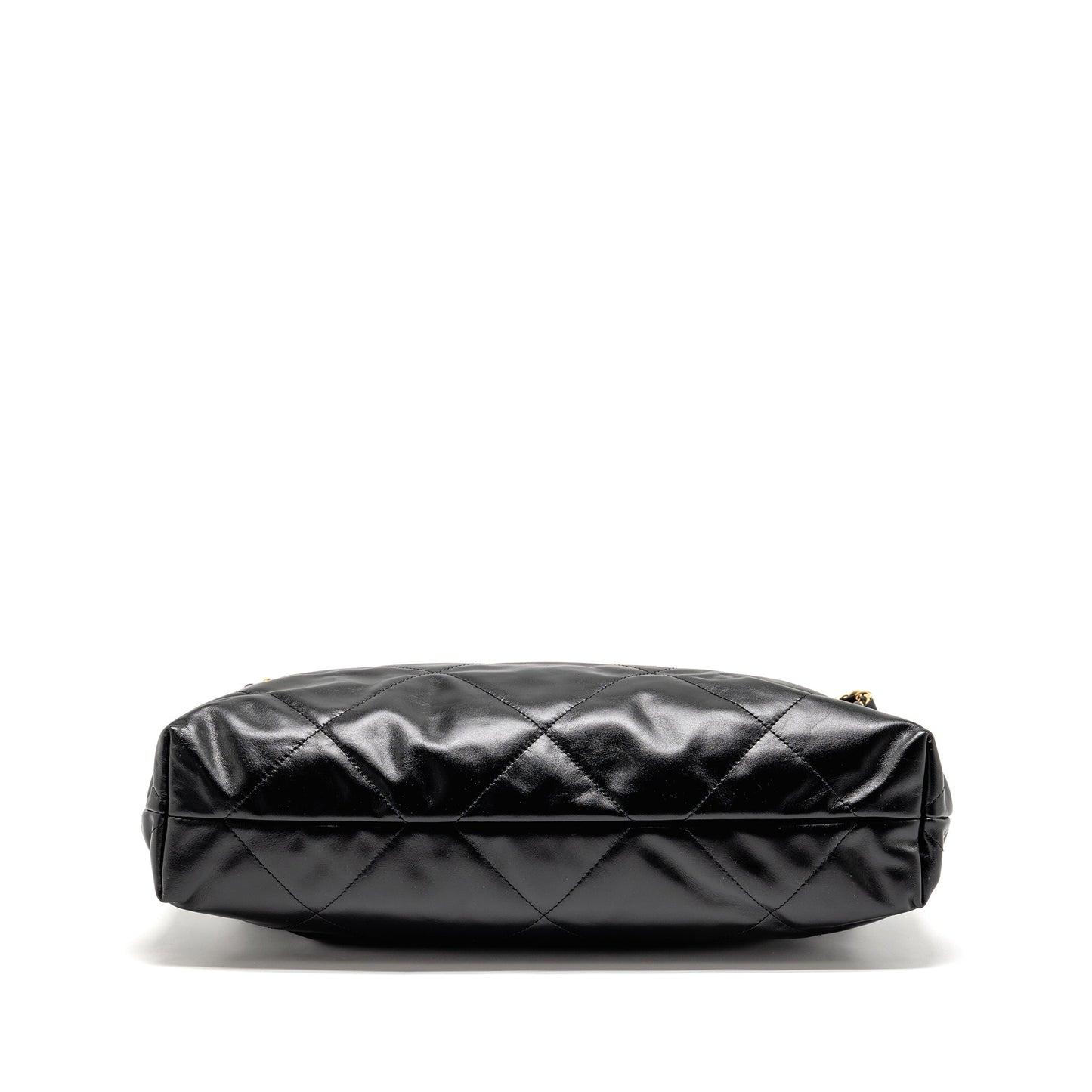 Chanel Medium 22 Bag Gold Letter Shiny Calfskin Black GHW (microchip)