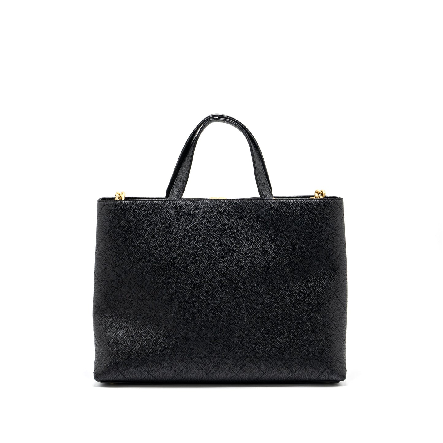 Chanel Chains Tote Bag Caviar Black Brushed GHW