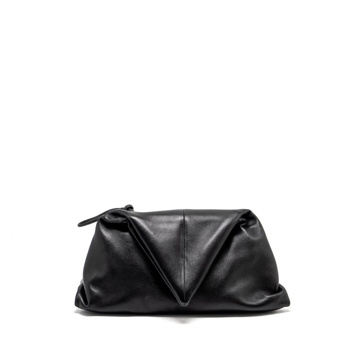 Bottega Veneta Trine Envelop Clutch Leather Black SHW