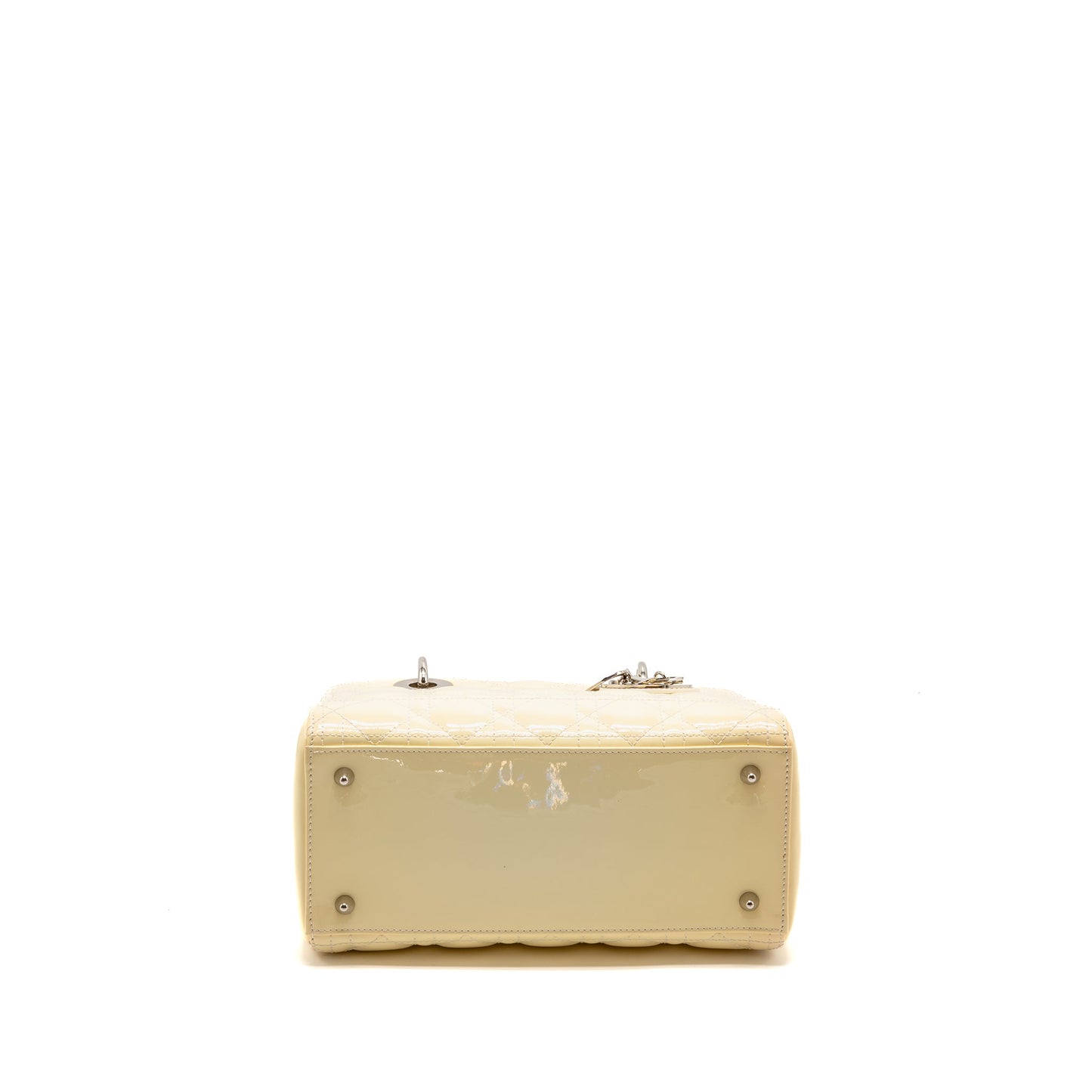 Dior Medium Lady Dior Patent Light Yellow SHW