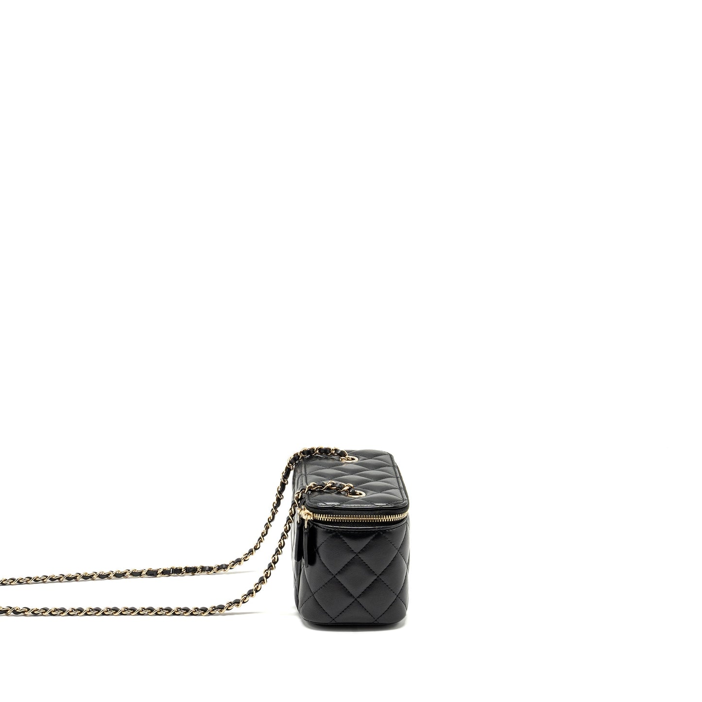 Chanel long vanity case lambskin black LGHW
