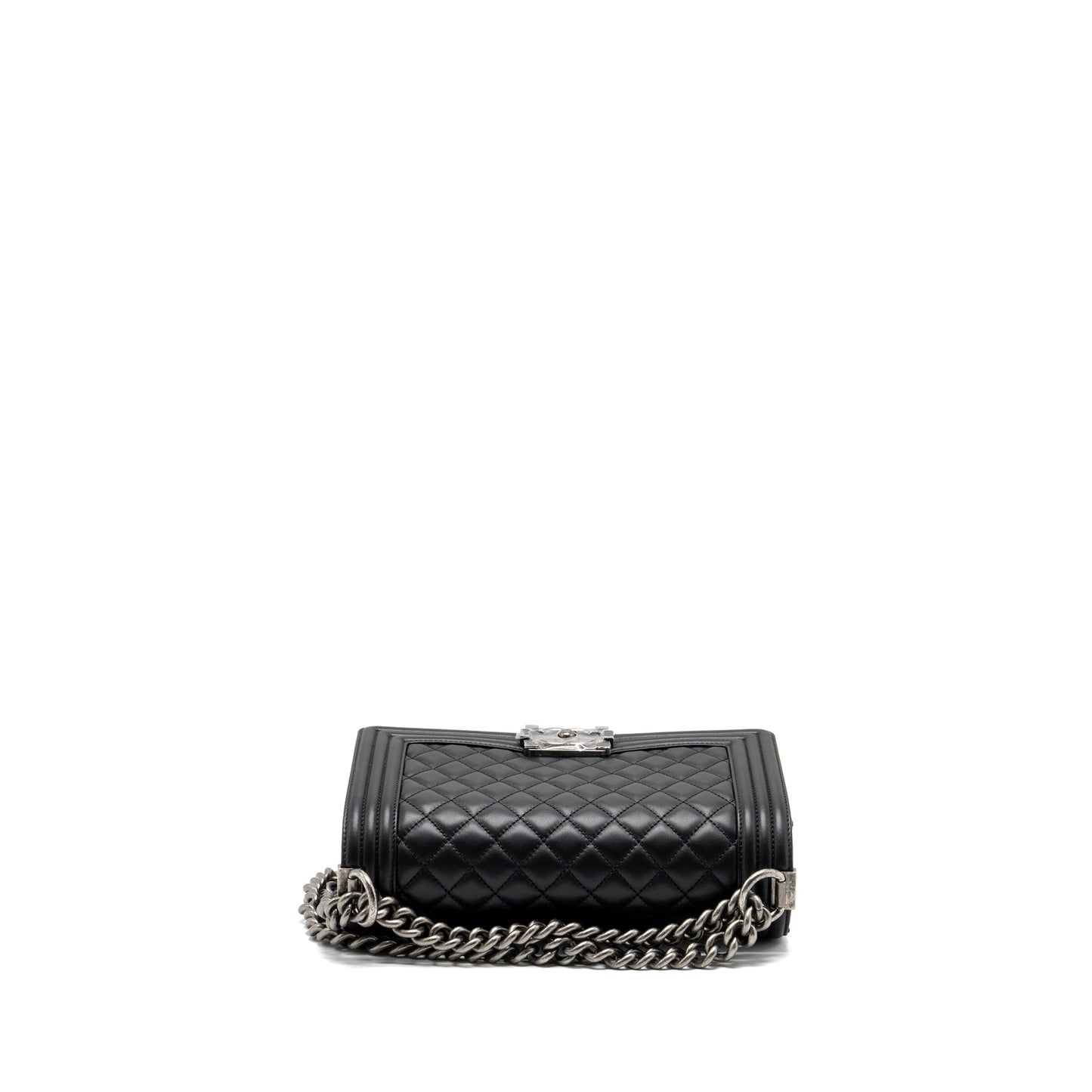 Chanel Medium Boy Bag Calfskin Black Ruthenium Hardware