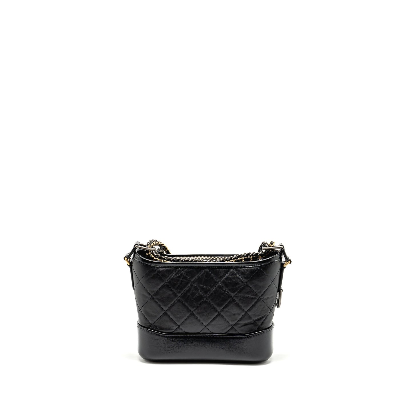 Chanel Small Gabrielle HOBO Bag Aged Calfskin Black Multicolour Hardware (Microchip)