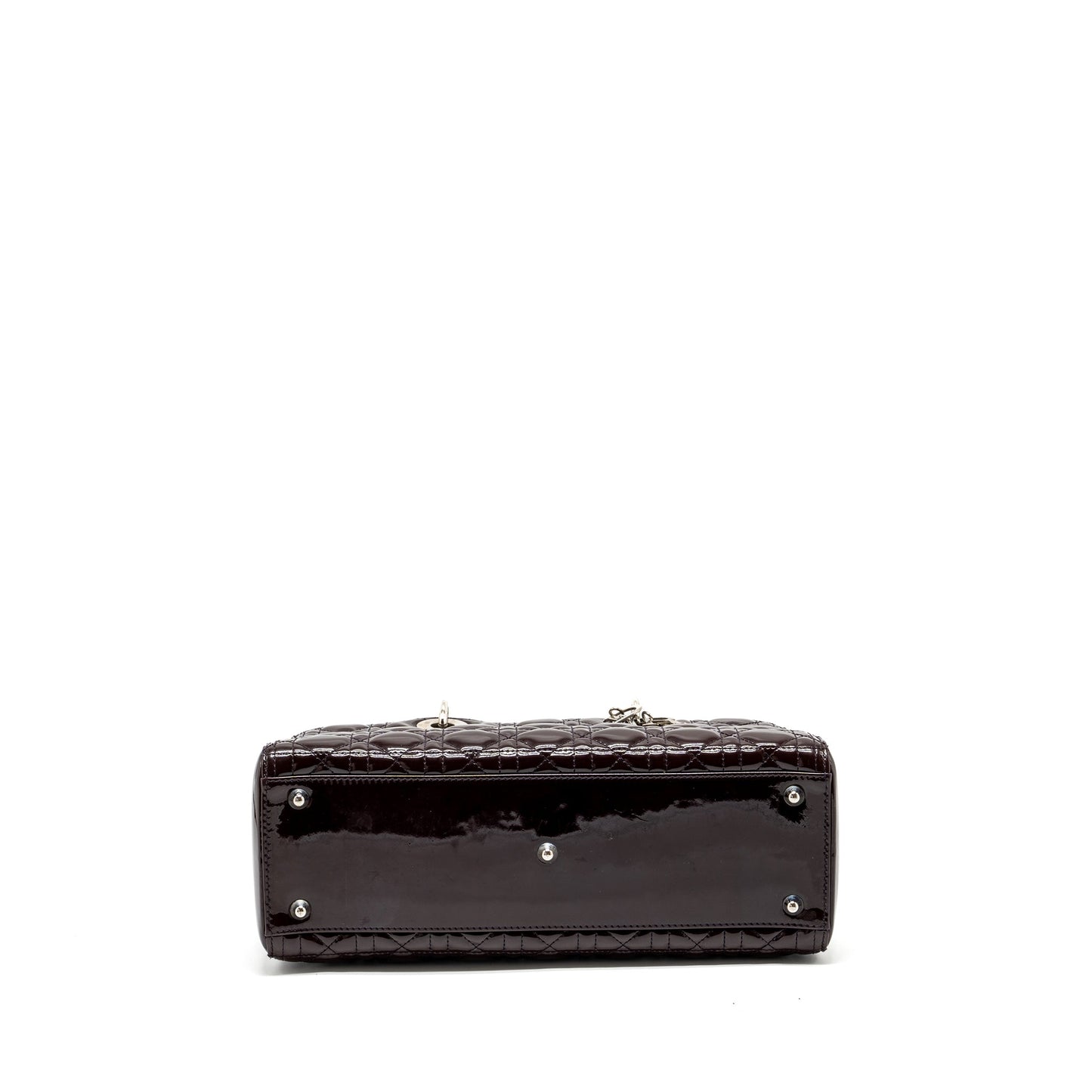 Dior large lady dior patent burgundy SHW
