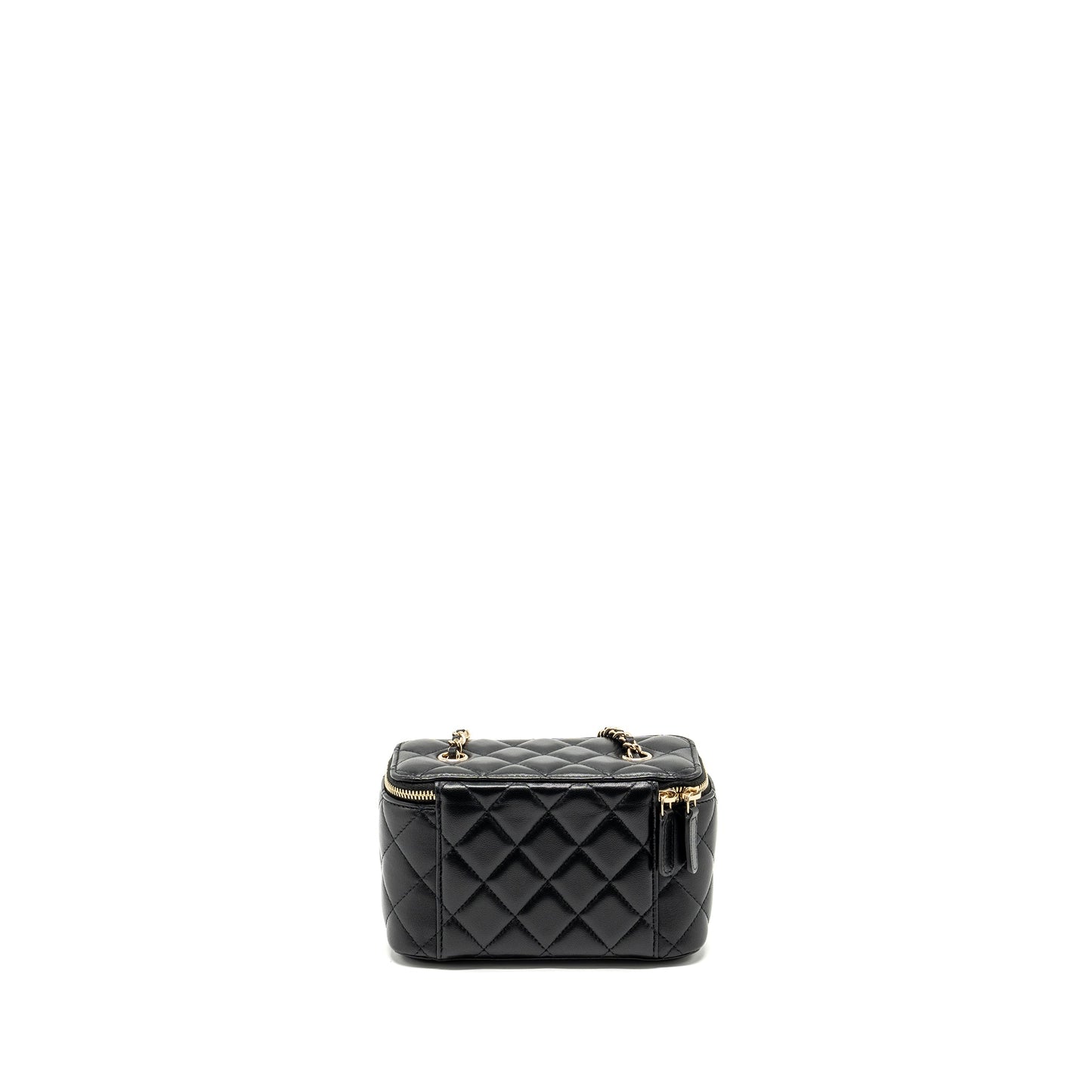 Chanel long vanity case lambskin black LGHW