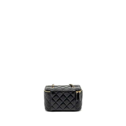 Chanel long vanity case lambskin black LGHW