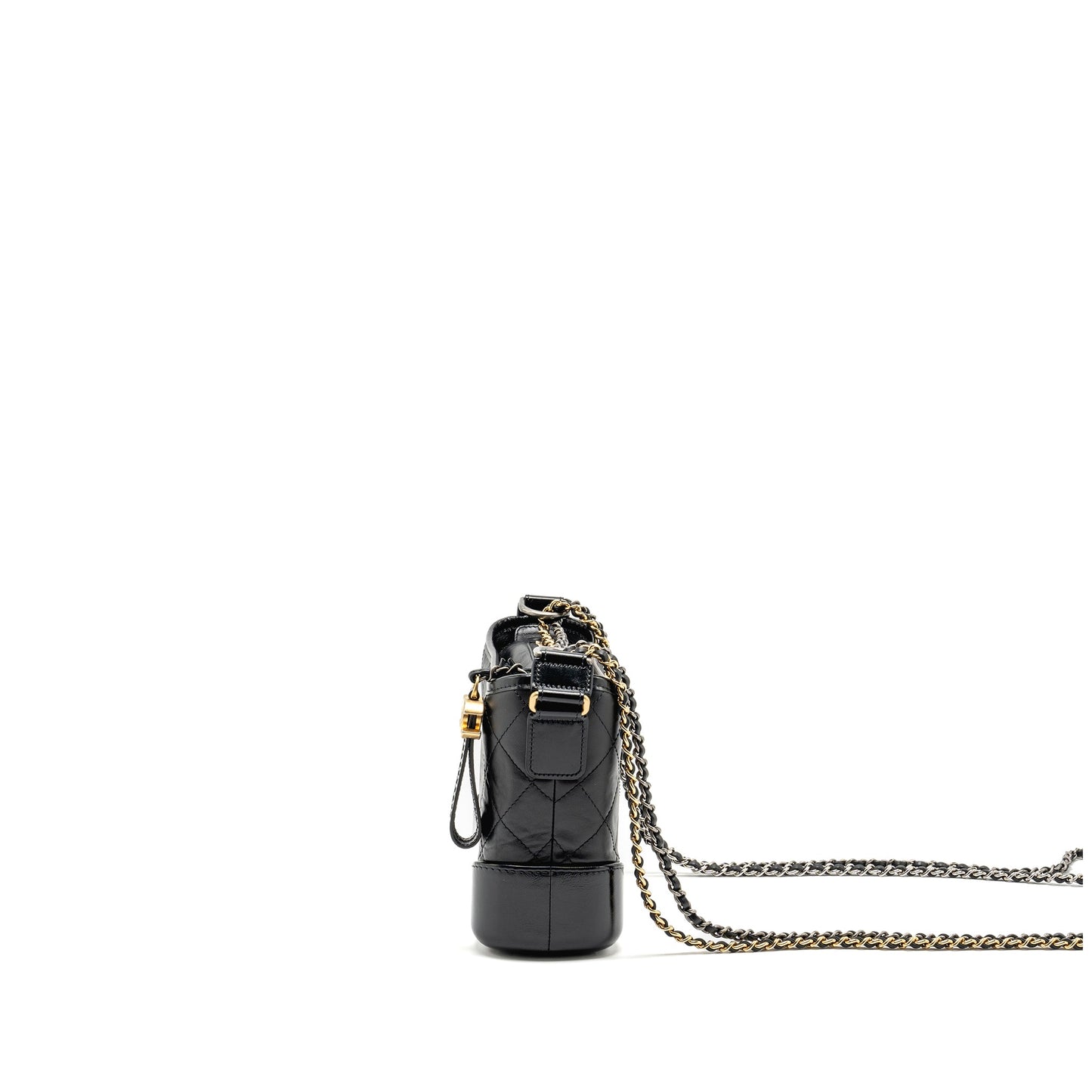 Chanel Small Gabrielle HOBO Bag Aged Calfskin Black Multicolour Hardware (Microchip)