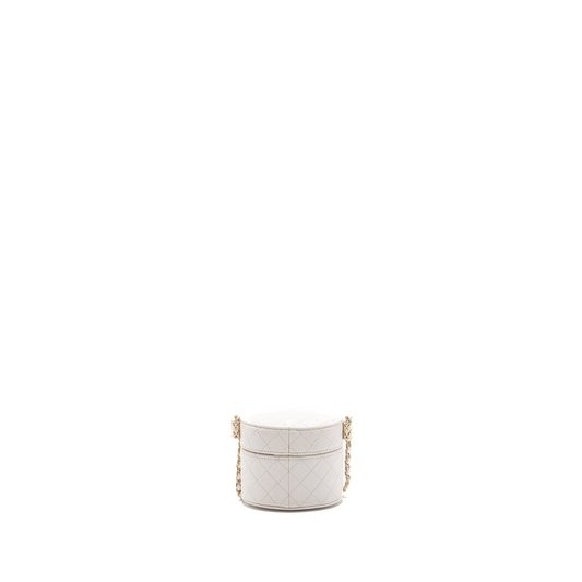 Chanel mini vanity with chain lambskin white LGHW