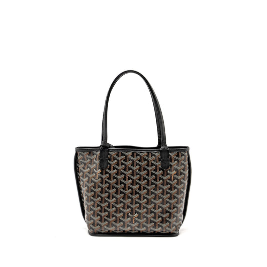 Goyard Mini Anjou Tote Goyardine Canvas / Calfskin Black SHW