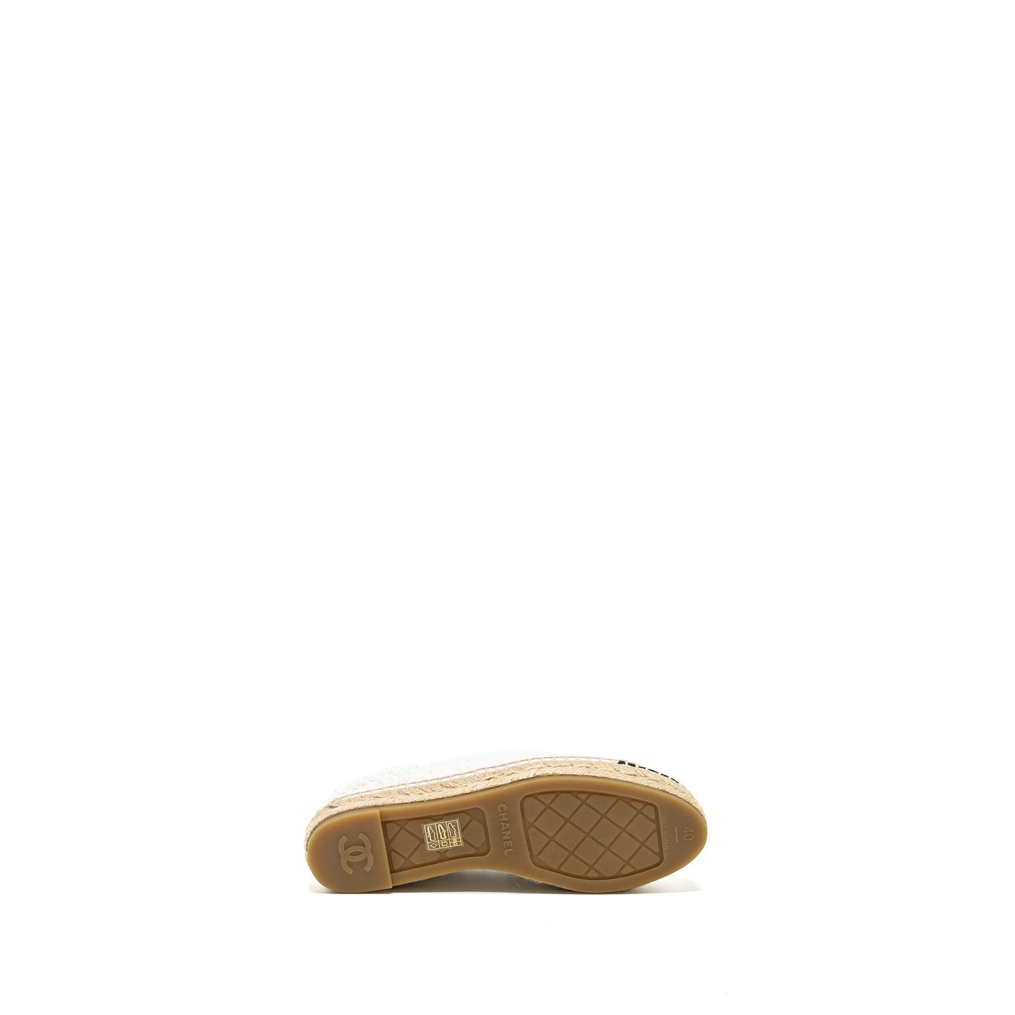 Chanel size 40 espadrilles cotton/tweed white / black