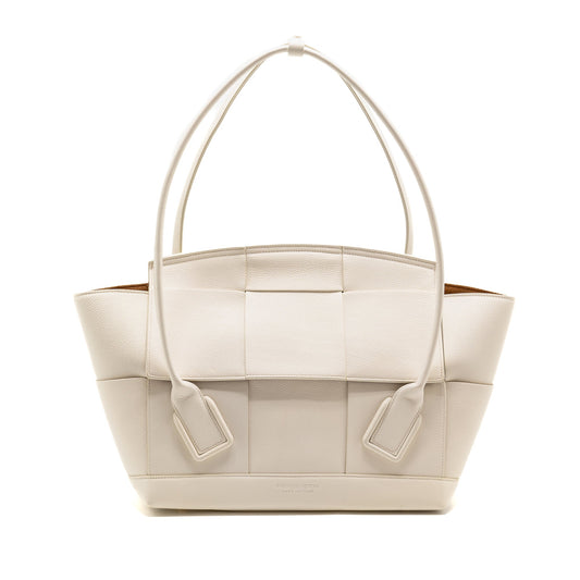 Bottega veneta large Arco tote bag grained calfskin white GHW
