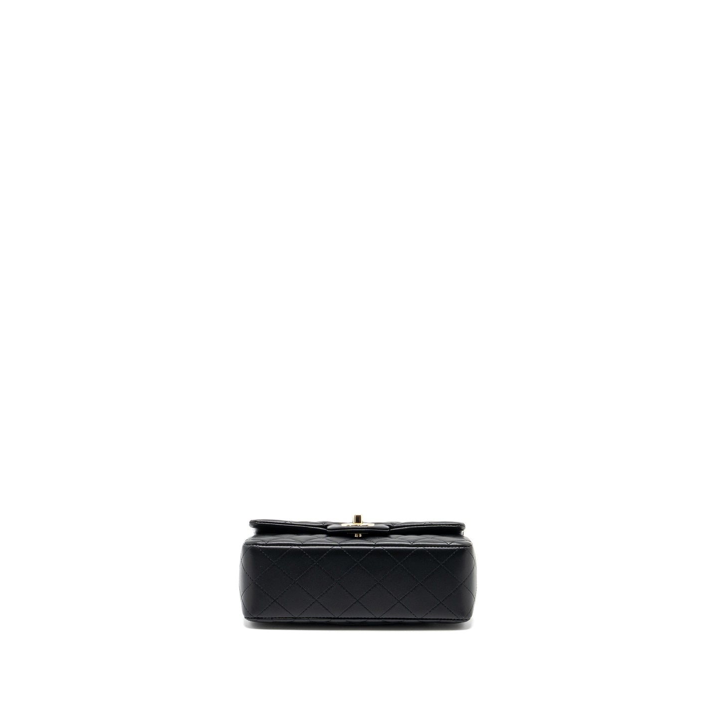 Chanel Top Handle Mini Rectangular Flap Bag Lambskin Black LGHW (Microchip )