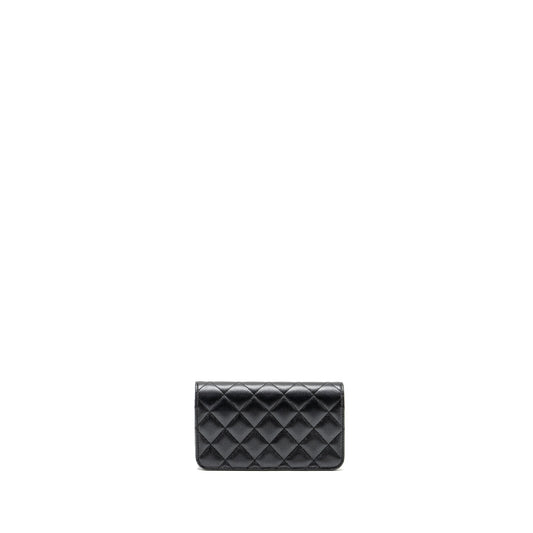 Chanel 23B mini flap wallet with adjustable chain caviar iridescent black GHW (Microchip)