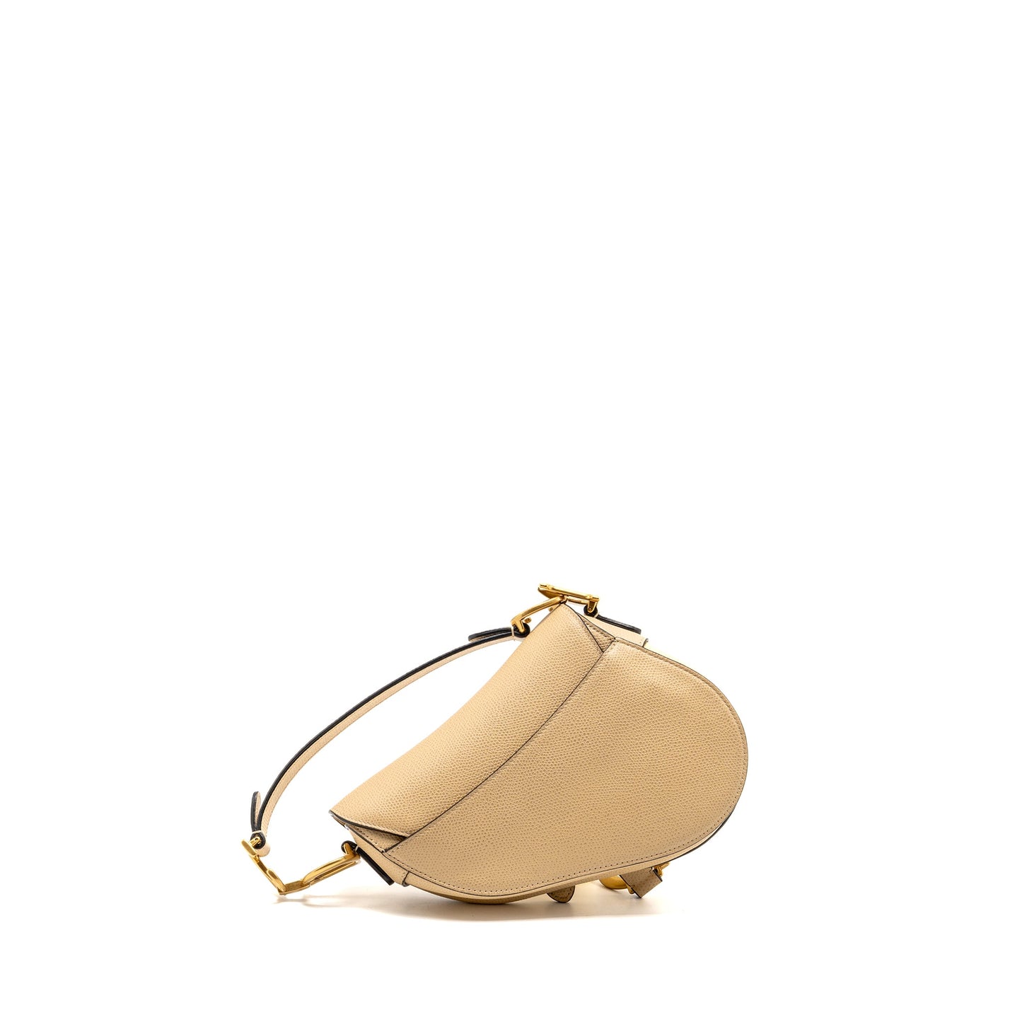Dior Mini Saddle Bag Calfskin Beige GHW