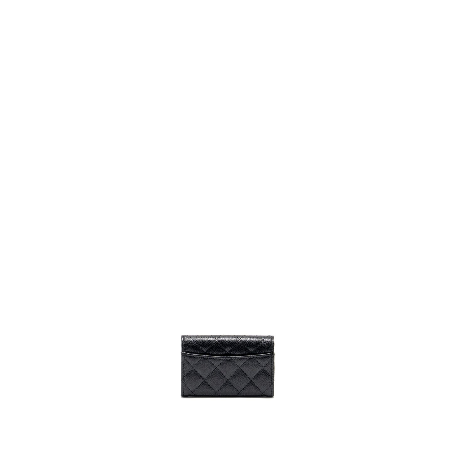 Chanel classic flap card holder caviar black GHW  (microchip)