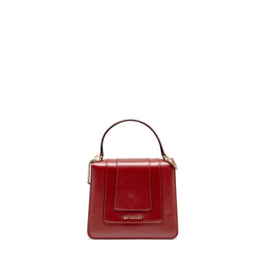 Bvlgari Serpenti Forever Top Handle Bag Calfskin Red LGHW