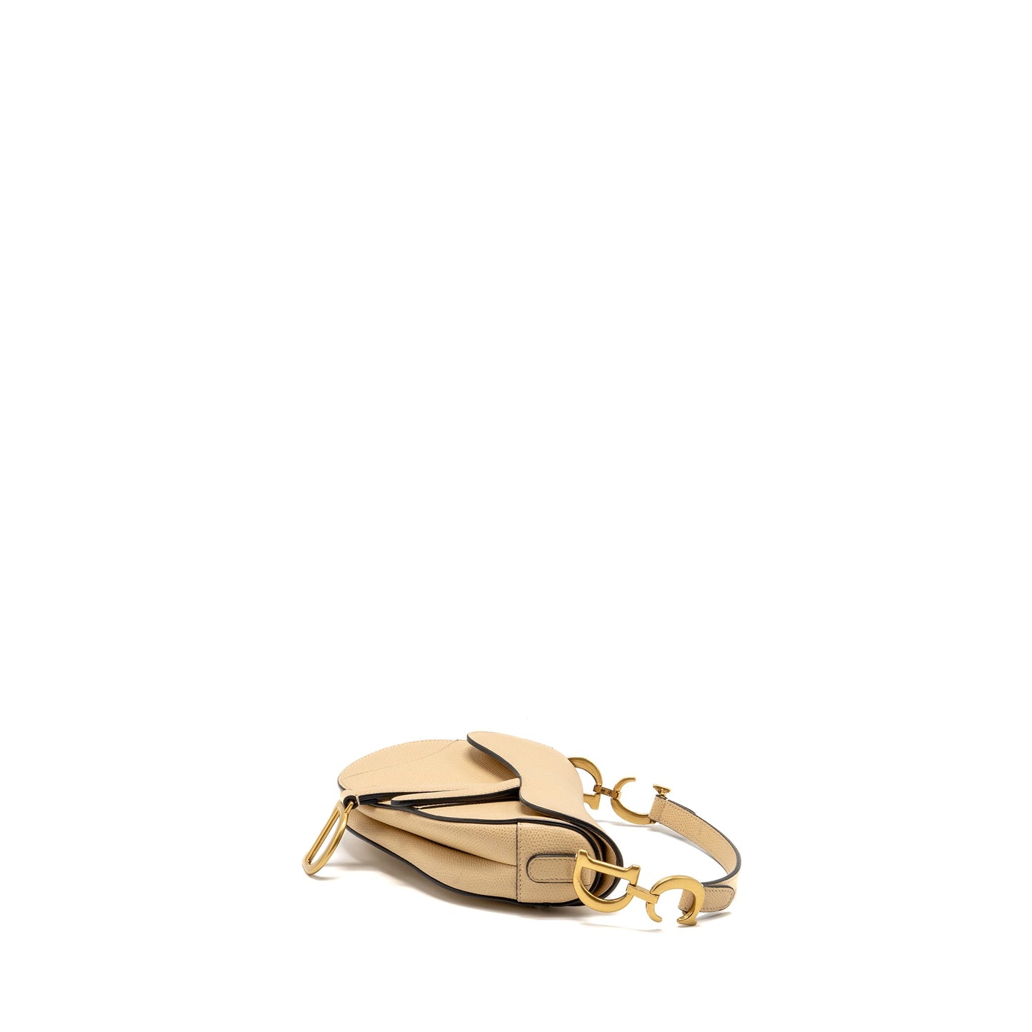 Dior Mini Saddle Bag Calfskin Beige GHW