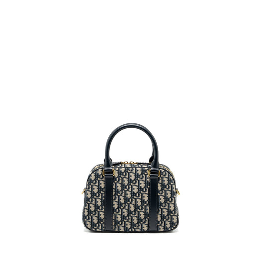 Dior Medium Bowling bag dior oblique canvas blue GHW