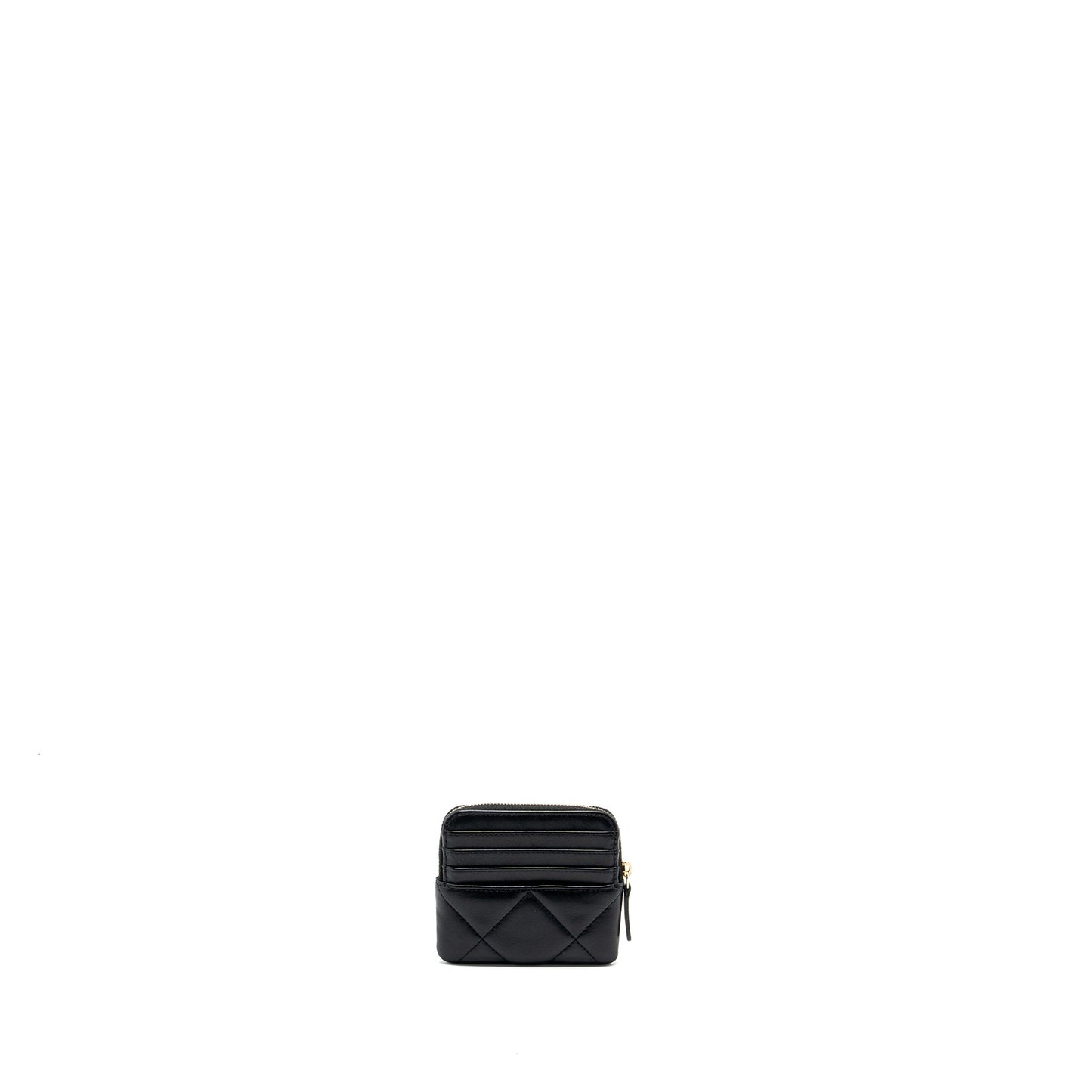 Chanel 19 zipped coin purse lambskin black GHW (Microchip)
