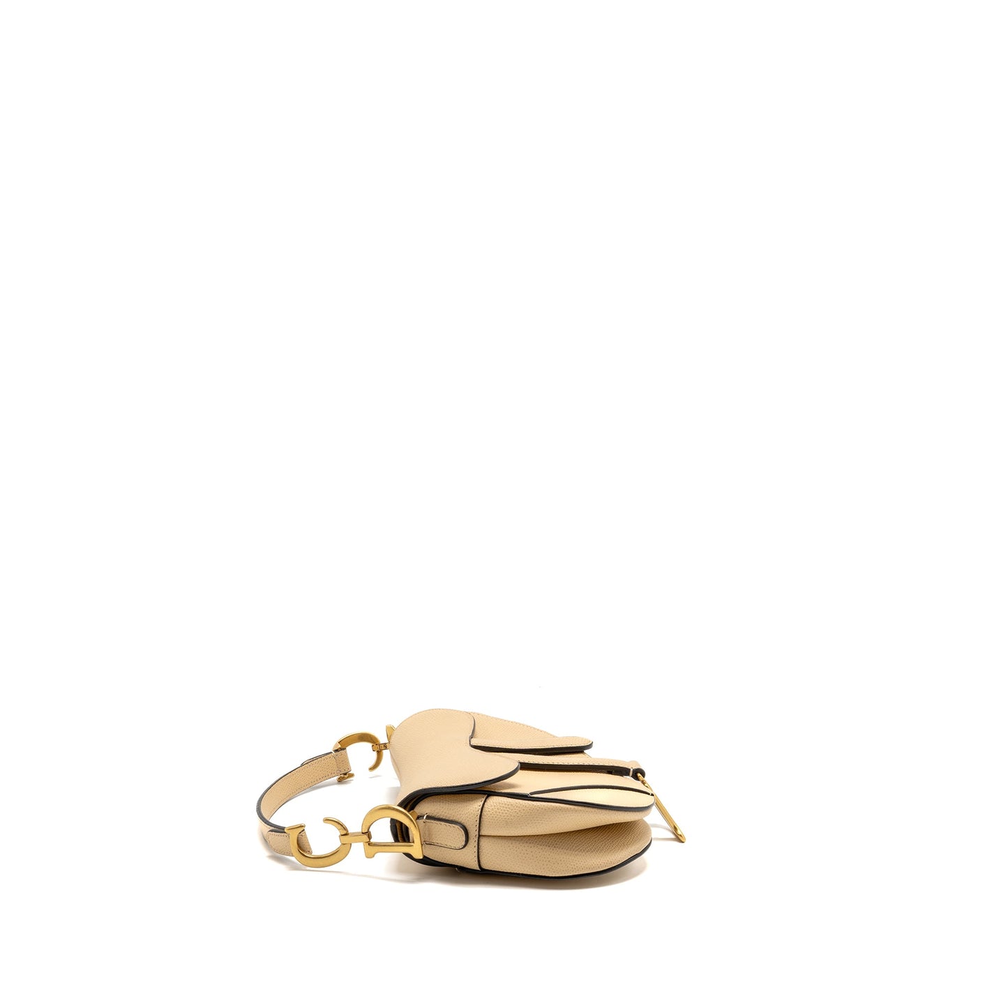 Dior Mini Saddle Bag Calfskin Beige GHW