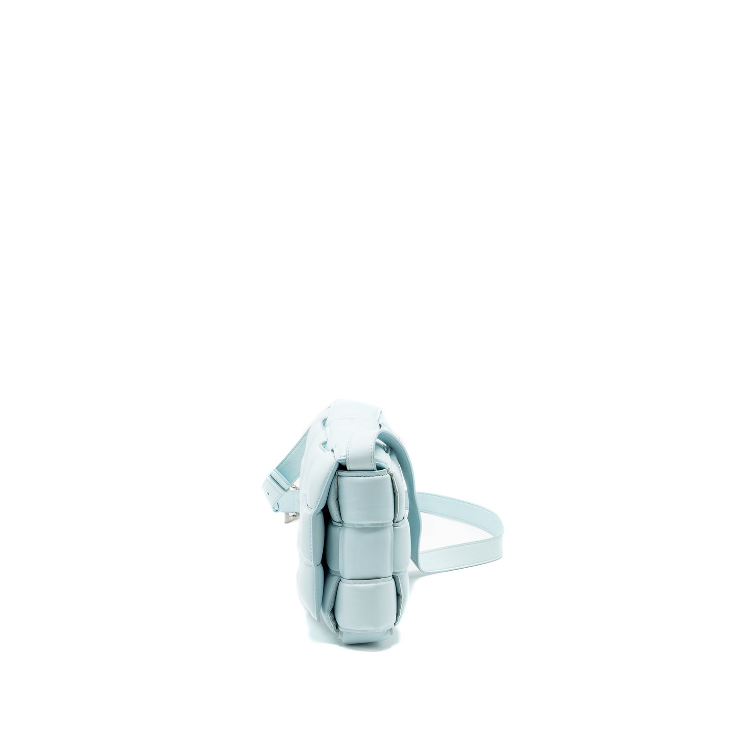 Bottega Veneta padded cassette soft lambskin light blue SHW