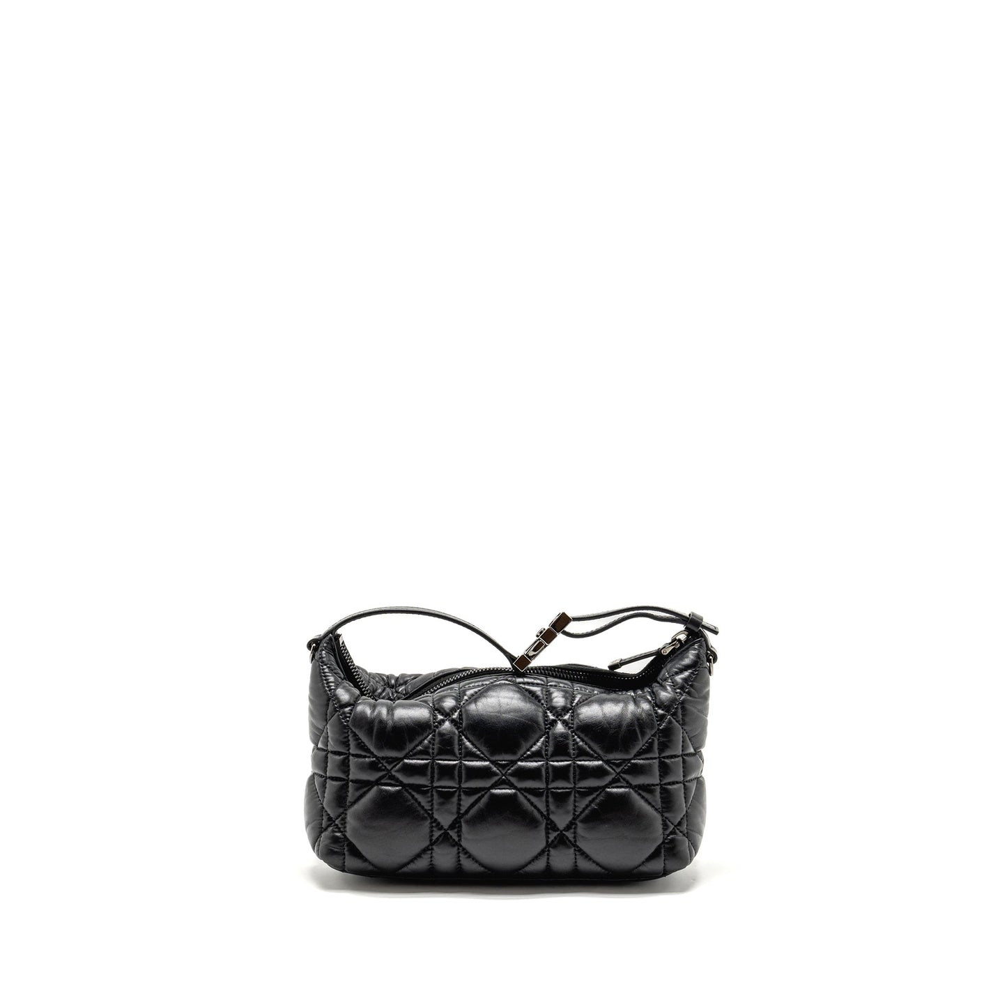 Dior Medium Diortravel Nomad Pouch Macrocannage Calfskin Black SHW