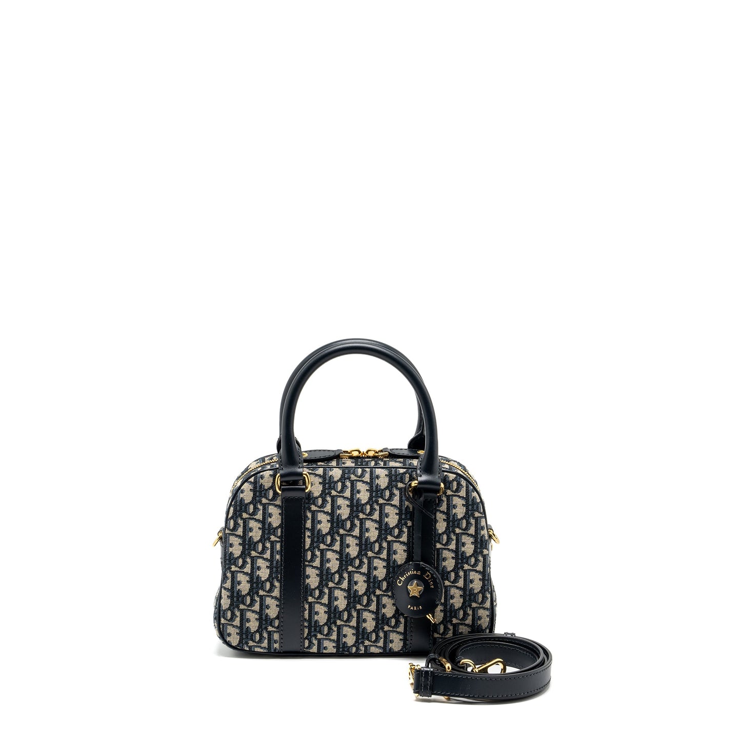 Dior Medium Bowling bag dior oblique canvas blue GHW