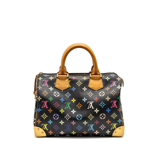 Louis Vuitton x Takashi Murakami  Speedy 30 Limited Edition Multicoloured Monogram Canvas Black GHW