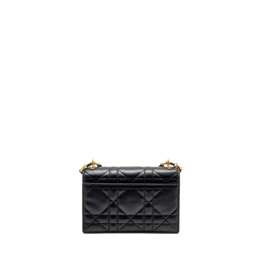 Dior Miss Caro Mini Bag with Chain Lambskin Black Multicolour Hardware
