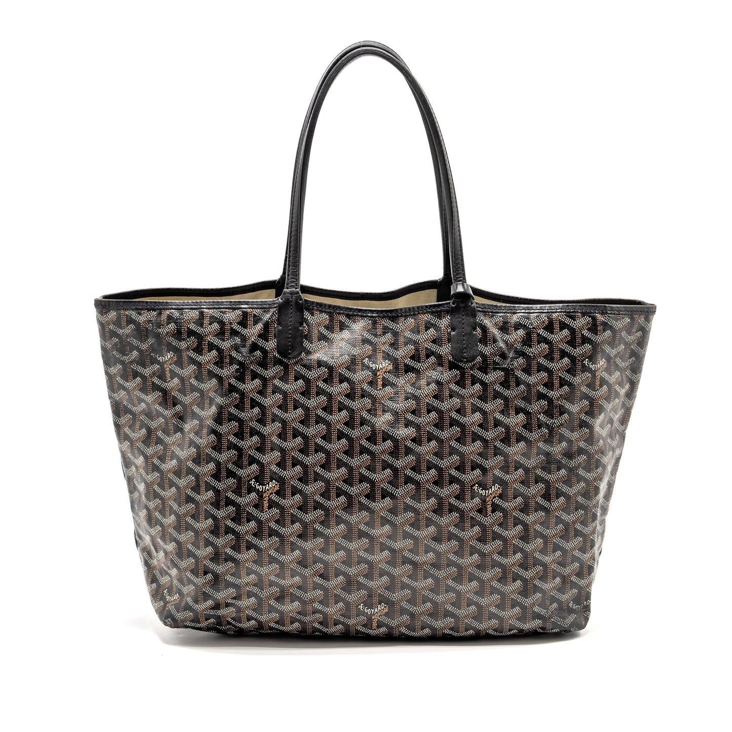 Goyard Saint Louis PM Tote Bag Goyardine Canvas / Calfskin Black SHW