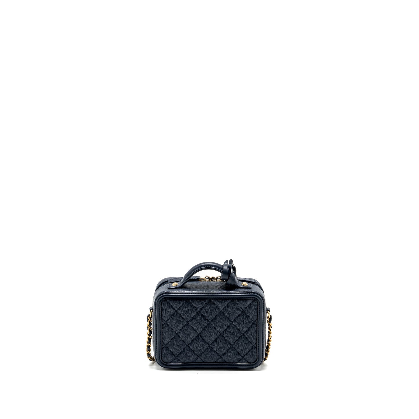 Chanel mini filigree camera bag caviar dark blue GHW