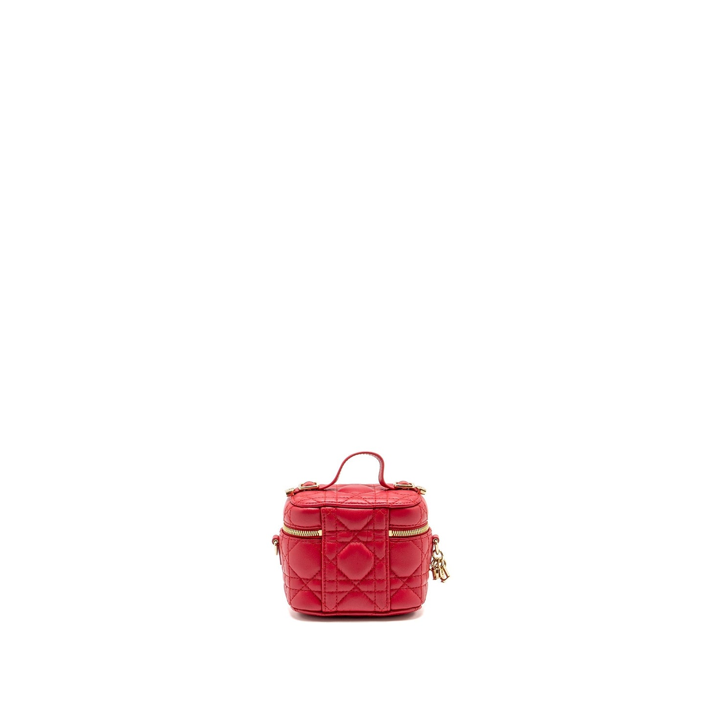 Luxury Dior Micro Lady Luxury Dior Vanity Case Lambskin Red LGHW