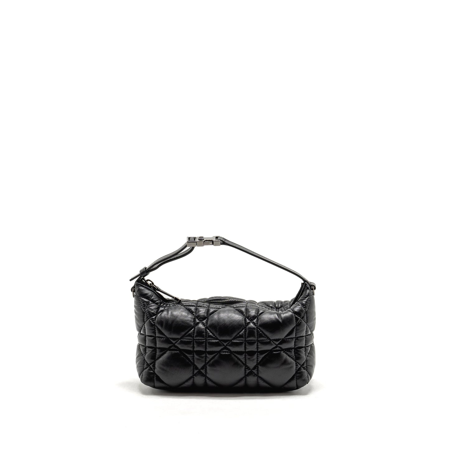 Dior Medium Diortravel Nomad Pouch Macrocannage Calfskin Black SHW