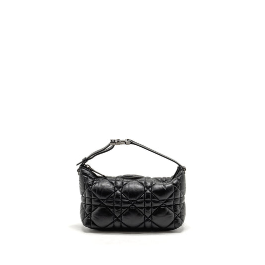 Dior Medium Diortravel Nomad Pouch Macrocannage Calfskin Black SHW