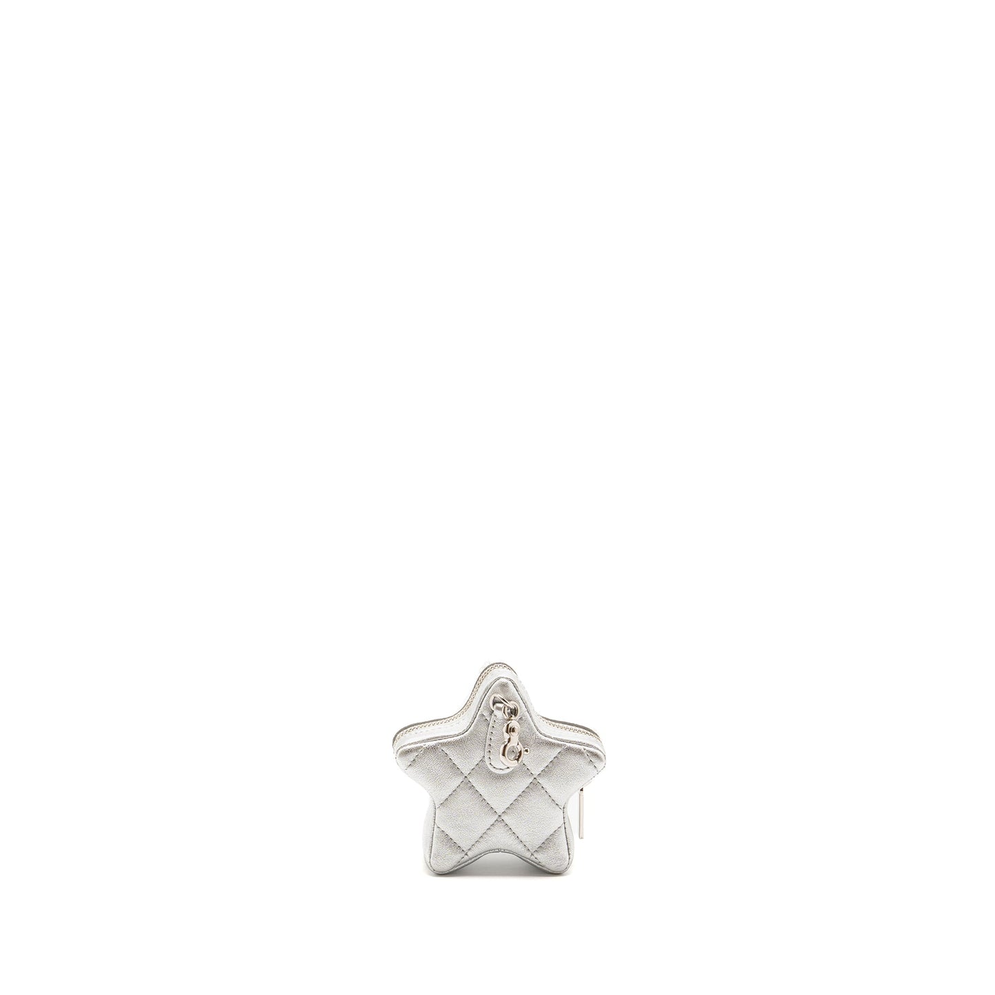 Chanel Star Coin Purse/Bag Charm Lambskin Silver SHW(microchip)
