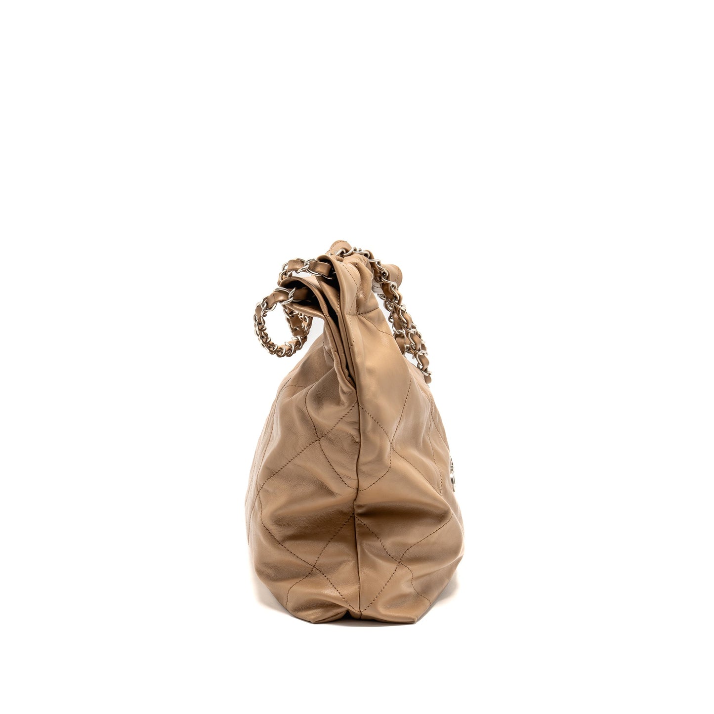 Chanel Small 22 bag calfskin dark beige SHW (microchip)