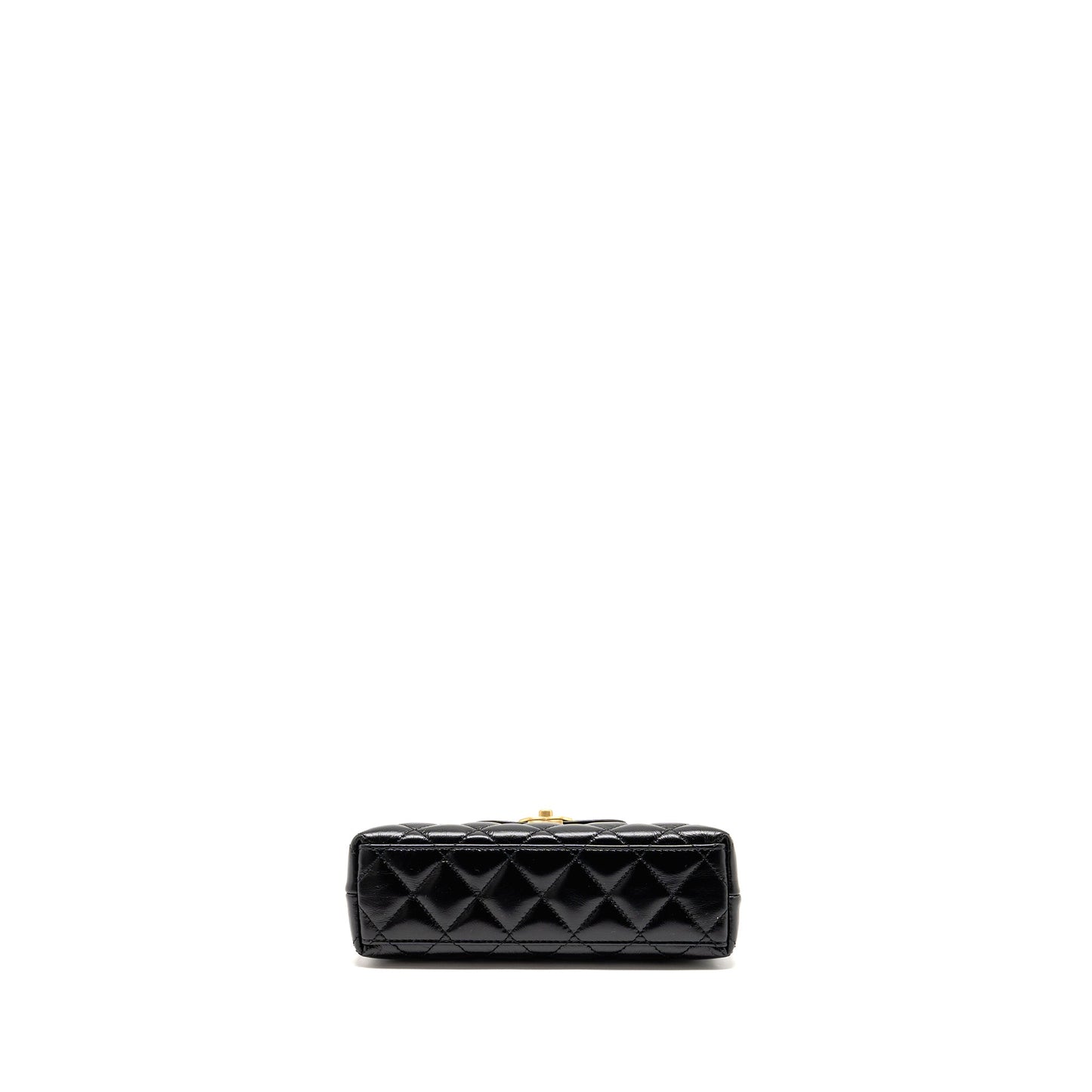 Chanel mini kelly shopping tote bag calfskin black GHW (Microchip)
