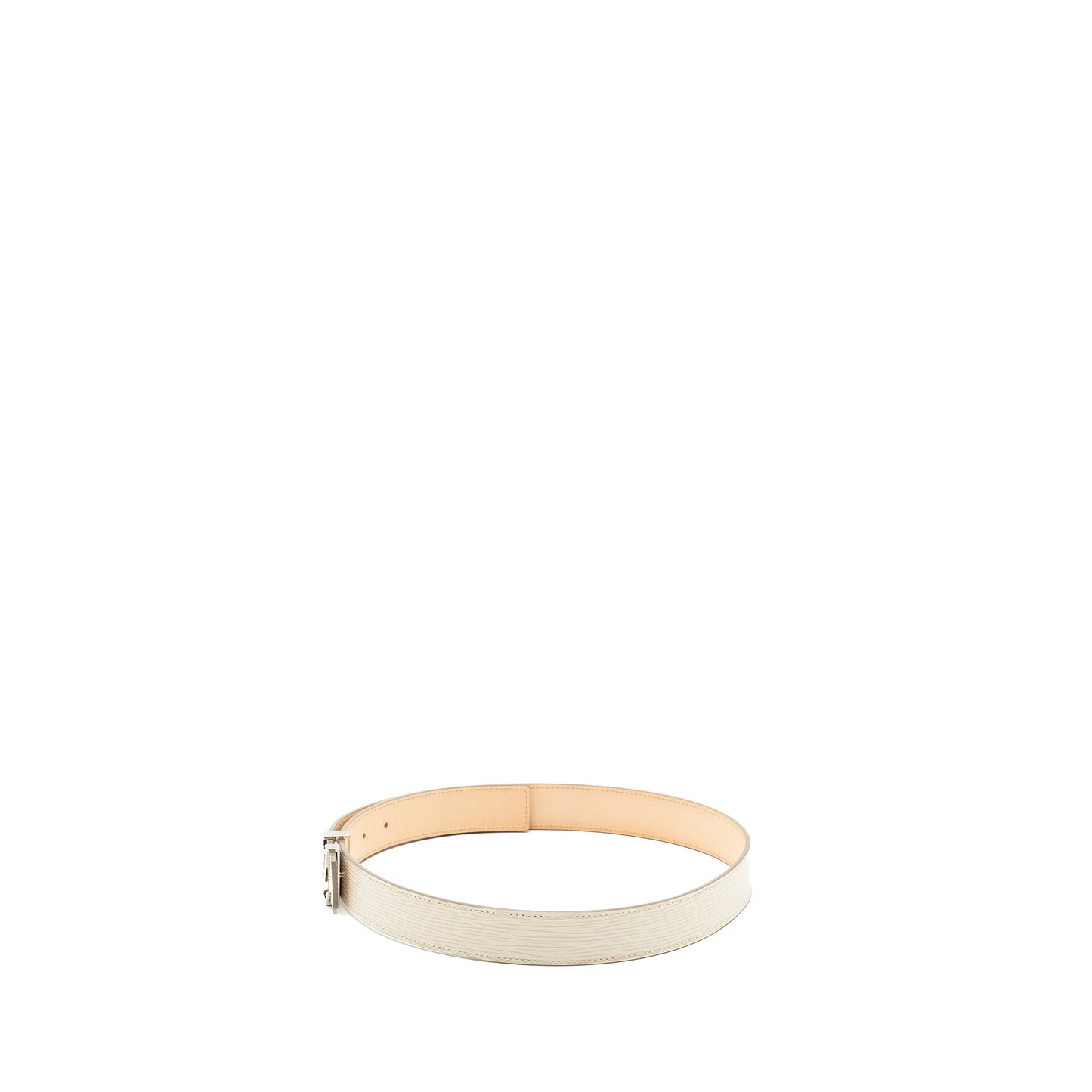 Louis Vuitton size 80 initials 30 mm belt epi white SHW