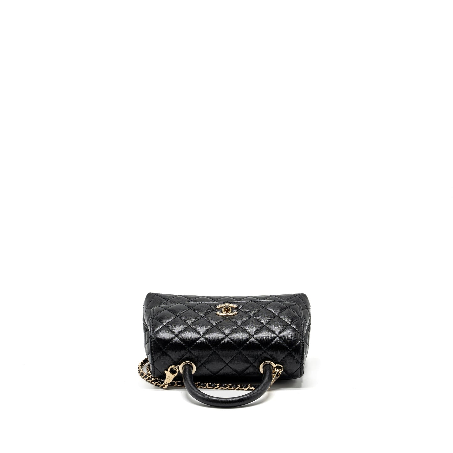 Chanel small coco handle caviar Black LGHW (microchip)