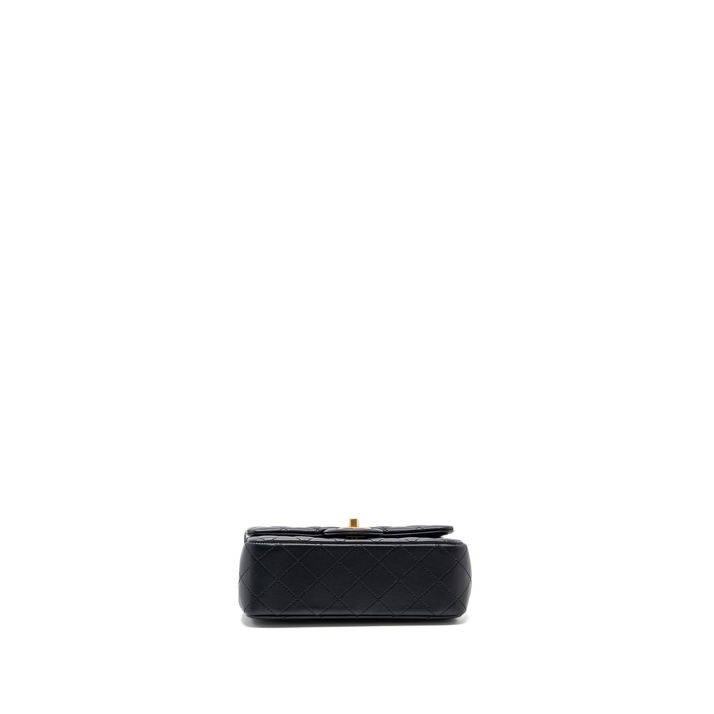 Chanel 23k Pearl Crush Mini Rectangular Flap Bag Lambskin Black GHW (microchip)