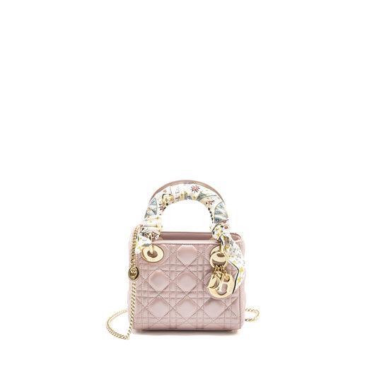 Dior Mini Lady Dior Lambskin Lotus Pink LGHW