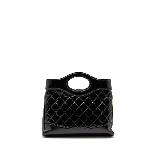 Chanel mini 31 Bag Shiny lambskin black LGHW (Microchip)