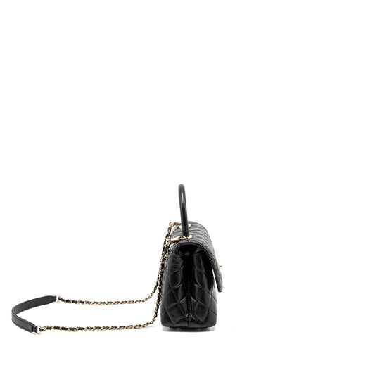 Chanel small coco handle caviar Black LGHW (microchip)