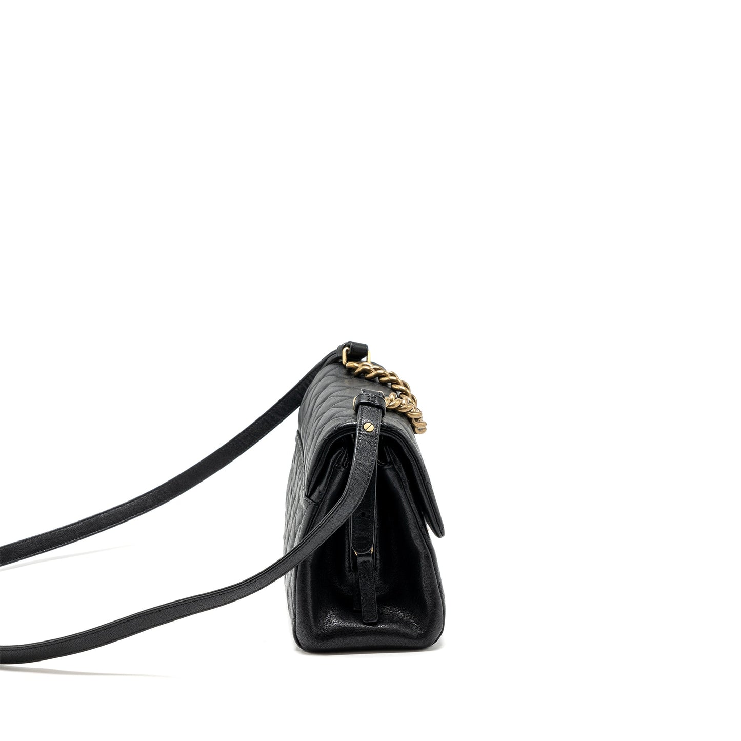 Chanel Chains Handle Flap Bag lambskin Black GHW