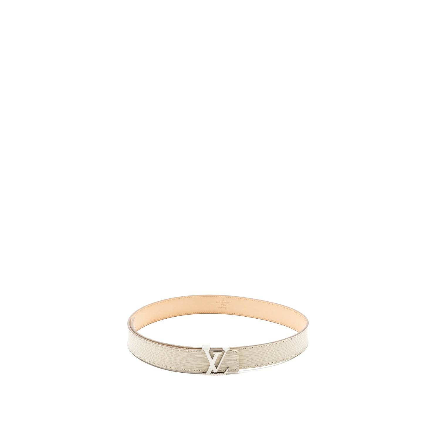 Louis Vuitton size 80 initials 30 mm belt epi white SHW