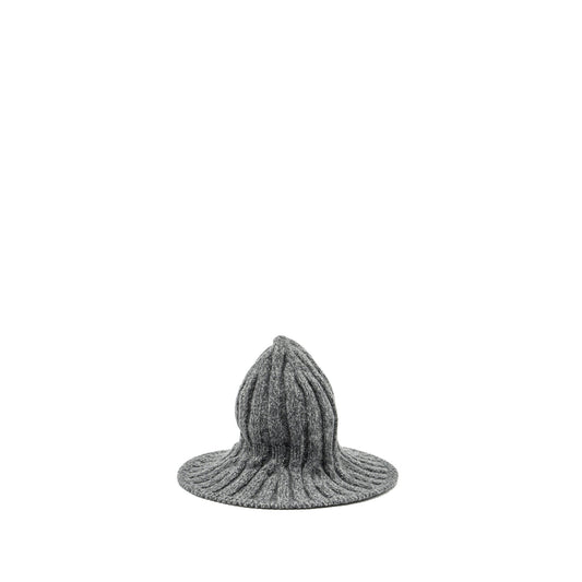 Luxury Dior Letter Logo Wire-Brimmed Beanie Wool Grey