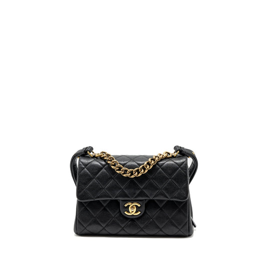 Chanel Chains Handle Flap Bag lambskin Black GHW